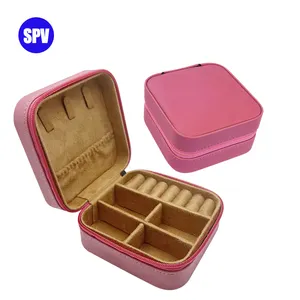 Custom PU Leather Laserble Travel Jewelry Box Jewelry Storage Box Gift Case Laser