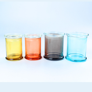 Venta caliente tarro de vela de vidrio transparente redondo 220ml 360ml tarros de vela de Danubio transparentes de lujo con tapas planas tarro de vidrio sellable - Product Image 5