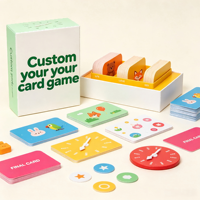 Jeu de cartes éducatif et familial personnalisé dans une boîte rigide avec couvercle et fond, avec jeu de cartes en papier noir pour cadeau