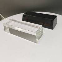Base de trophée rectangulaire en cristal transparent bleu/noir K9 pour plaque de récompense et décoration de bureau – Vente en gros