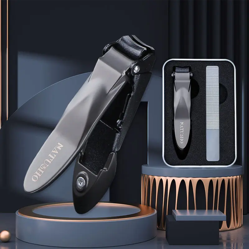 Profissional grande afiada pesados unha pinça de aço inoxidável anti-splash toe dedo unha clipper kit com armazenamento catcher