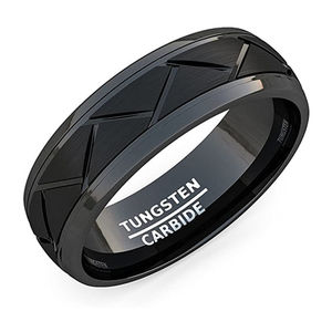 उच्च गुणवत्ता फैशन शादी के छल्ले कस्टम युगल टंगस्टन कार्बाइड के छल्ले पुरुषों उंगली टंगस्टन मुर्गा अंगूठी पुरुषों के गहने - Product Image 3