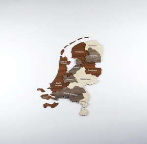 Nedherlands Décoration murale en bois <span class=keywords><strong>Carte</strong></span> 3D <span class=keywords><strong>Carte</strong></span> en bois Nederland Cadeau pour ami néerlandais - Product Image 5