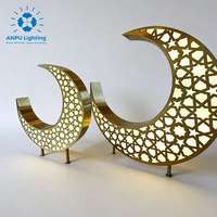 Lumière LED géante en forme de croissant de lune islamique Anpu Lighting, en ABS, étanche pour l'extérieur, décoration de chambre et de mosquée pour le festival du Ramadan