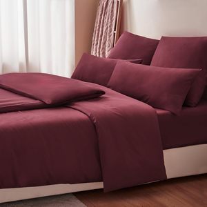 Juego de Ropa de <span class=keywords><strong>Cama</strong></span> Yintex OEM ODM de 4 Piezas, Fundas de Edredón Color Borgoña, Fundas de Almohada de Microfibra con Cierre, Suaves, Sin Plancha, Modernas, Oeko-Tex - Product Image 5