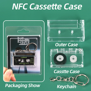 SUNSHING Custom NFC Mini Cassette Tape Keychain Tiny VHS <b>Case</b> Vinyl <b>Record</b> Keyring Retro Music Cassette <b>Case</b> NFC Keychain - Product Image 2