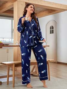 Piping High Quality Long Lounge Wear His and Hers Pyamas a juego <span class=keywords><strong>Family</strong></span> Cozy Bamboo Pijama Sets - Product Image 4