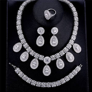 RAKOL SP311 Luxury Wedding Water Drop Zircon <b>Jewelry</b> Teardrop Necklace Earrings Bracelet Ring <b>Set</b> for Women - Product Image 4