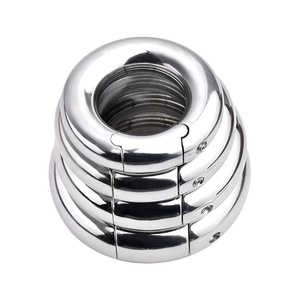 Anillos Metálicos para Pene FRRK, Arnés Curvo para Pene, Cinturón de Castidad Masculino, Dispositivo para Retrasar la Eyaculación, Juguetes Sexuales de Acero para Hombres Adultos - Product Image 4