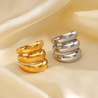 Cincin Baja Anti Karat Gaya Instagram, Mode Eropa dan Amerika, Lapisan Emas 18K, Sederhana dan Populer untuk Wanita