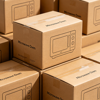 Boîte d'emballage pour micro-ondes imprimée sur mesure, robuste, imperméable, en carton ondulé, pour l'expédition d'appareils électroménagers