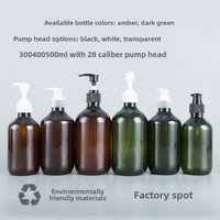 Nouvel arrivage en stock – Bouteille distributrice Boston en PET avec pompe, sérigraphiée, 200 ml, 300 ml, 400 ml, 500 ml, pour shampoing et gel douche