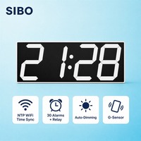 Reloj de Pared Digital LED de 6 Pulgadas, Sincronización de Hora por Red WiFi NTP, Pantalla de 4 Dígitos, Atenuación Automática, Relé de Alarma para Oficina, Fábrica, Escuela