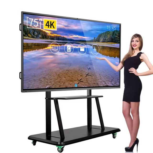 Customized All in One Interactive Boards 65 75 86 98 100 110 Inch Touch Screen Interactive Flat Panel for Schools Education