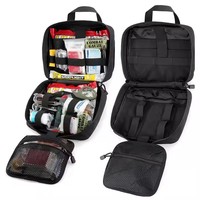 Grande trousse de premiers secours tactique vintage camouflage imperméable vide en polyester Oxford avec fermeture éclair pour sports de plein air