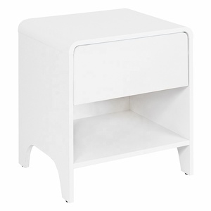 Mesita <span class=keywords><strong>de</strong></span> <span class=keywords><strong>Noche</strong></span> Moderna que Ahorra Espacio, Mueble <span class=keywords><strong>de</strong></span> Madera para Dormitorio u <span class=keywords><strong>Hotel</strong></span>, con 1 Cajón - Product Image 3