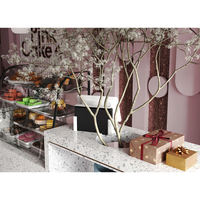 Comptoir de bar sur mesure avec vitrine en MDF/acier inoxydable |   Éclairage LED Écologique Durable |   Service ODM OEM pour les cafés