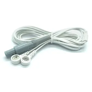 Kabel timah listrik kustom lemos 6-pin pria ke ganda 3.5mm kabel medis jepret wanita magnetik
