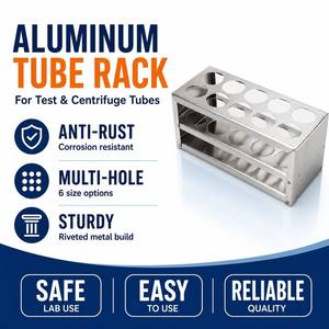 Support de tubes à essai en aluminium multifonctionnel, support de laboratoire en aluminium à plusieurs trous pour tubes de centrifugation - Product Image 1