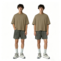 T-shirt en coton uni pour homme, style streetwear, coupe oversize à épaules tombantes, impression personnalisée de haute qualité, grammage lourd, coupe carrée