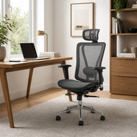 Chaise de bureau robuste, capacité 500 lbs |   Ensemble de bureau : chaise d'ordinateur avec appui-tête réglable et support lombaire