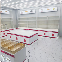 Vitrine de présentation complète sur mesure pour magasin de noix grillées, comptoir îlot pour fruits secs, usine de rayonnages pour magasin de snacks en vrac