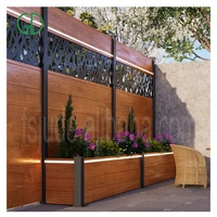 Clôture de jardin extérieure anti-escalade décorative GD en aluminium noir, lame de 6 pieds, profil de tube en WPC, panneau de profil, lattes, fabrication