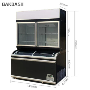 Équipement commercial pour supermarchés, réfrigérateur et congélateur combinés, vitrine réfrigérée HR14ZM, réfrigérateur et congélateur combinés - Product Image 4