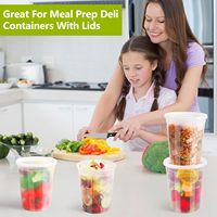 Conteneur alimentaire jetable en plastique PP, emballage alimentaire à emporter, boîte à lunch en plastique transparente résistante, contenants pour soupes chaudes avec couvercle
