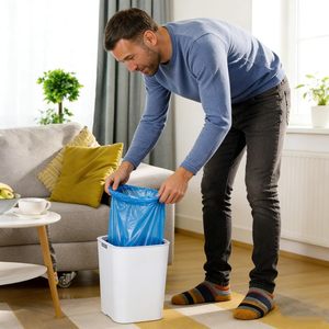 Huamaohengchun - Bolsas de Basura Pequeñas Desechables de LDPE con Cordón, a Prueba de Fugas, Sin Perfume, 100 Unidades, 15 L, Mini Bolsas para Oficina - Product Image 5