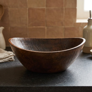 Tazón para Servir Galletas y Bocadillos Hecho a Mano en Madera de Acacia Pulida, Diseño Ondulado, Multifuncional, Ecológico, Estilo Vintage, para Fiestas y Uso Doméstico BS - Product Image 1