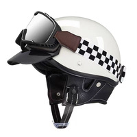 Casque de scooter vintage en ABS avec double visière, sangle de menton réglable, design respirant, certifié 3C DUAL pour les trajets urbains