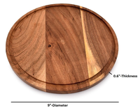 Planche à découper ronde en bois d'acacia, écologique, durable, plateau de service, plat décoratif pour la maison, la cuisine, la restauration