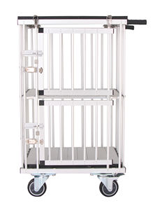 Small <span class=keywords><strong>Portable</strong></span> Dog Show <span class=keywords><strong>Trolley</strong></span> Alumínio Cage <span class=keywords><strong>Pet</strong></span> Carrier com Rodas para Gatos e Cães Animais - Product Image 1