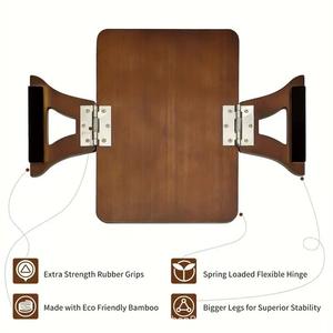 ถาดวางแขนไม้ทรงสี่เหลี่ยมสำหรับใช้ในบ้าน ใส่ของว่าง ชา ผลไม้ วางบนโต๊ะในห้องนั่งเล่น - Product Image 5