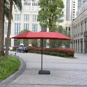더블 양면 시장 파티오 야외 우산 15 피트 정원 트윈 우산 태양 캐노피 sonnenschirm