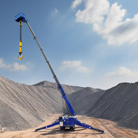 Mini-grue araignée chinoise à flèche télescopique 3/5/8/10/12 tonnes tout-terrain, portative, diesel/électrique, télécommandée pour la construction