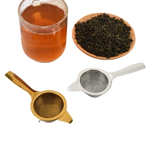 Nouvel ensemble de 1 filtre à thé réutilisable en acier inoxydable Kongfu avec poignée pour théière - Product Image 1