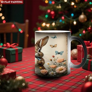 Taza Mágica de Cerámica Negra Esmerilada de 11oz que Cambia de Color con el Calor, para Bebidas, Estilo Simple para Sala de Estudio - Product Image 2