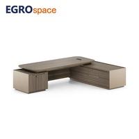 EGROspace - Design de luxe - Mobilier moderne - Table ronde en mélamine pour PDG - Bureau de direction - Bureau de cadre