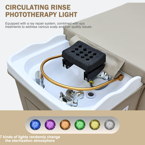Fauteuil de massage et de lavage capillaire thaïlandais personnalisable en cuir avec circulation d'eau pour salons de beauté mondiaux - Product Image 4