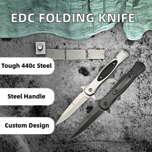 Couteau pliant MEIJI de qualité industrielle, très vendu, OEM personnalisé, acier 440C, manche en acier inoxydable, outil EDC, survie en plein air, camping - Product Image 4