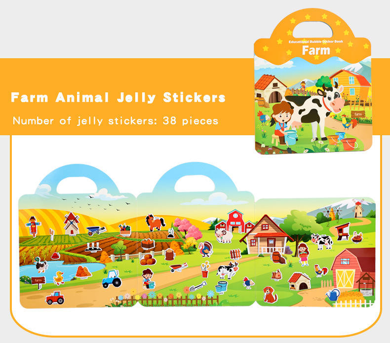 Autocollants de gelée d'animaux de ferme