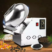 Polisseuse de fèves de chocolat en acier inoxydable de qualité industrielle, équipement de revêtement de noix et de sucre à petite échelle, tambour de glaçage de bonbons de table