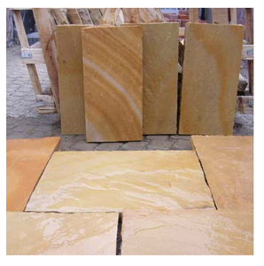 Dalles de pierre naturelle en grès jaune de Lalitpur pour revêtement mural, sol, design extérieur, cour, terrasse, allée - Product Image 1