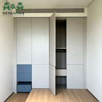 Système de placard intégré moderne SLS avec lit plateforme Tatami intégré, finition laquée sans poignée, style minimaliste, pour chambre à coucher et hôtel