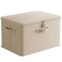 Grande boîte de rangement pliable moderne empilable avec serrure (personnalisable) et poignée, organisateur de vêtements sécurisé, panier de rangement lavable