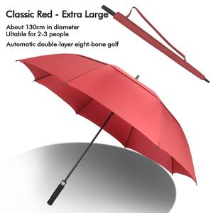 Parapluie droit à double usage pour adultes Cadeaux d'affaires Double couche, résistant à la pluie, résistant à la pluie, logo de ventilation semi-automatique - Product Image 3