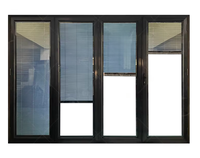 NFRC impact d'ouragan coulissant accordéon pliant double vitrage stores magnétiques verre aluminium rupture thermique portes patio bi-fold