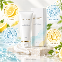 Pembersih Wajah Vitamin C Asam Hialuronat Ceramide Melembapkan Menenangkan Mencerahkan Label Pribadi OEM ODM Formula Kustom Pabrik